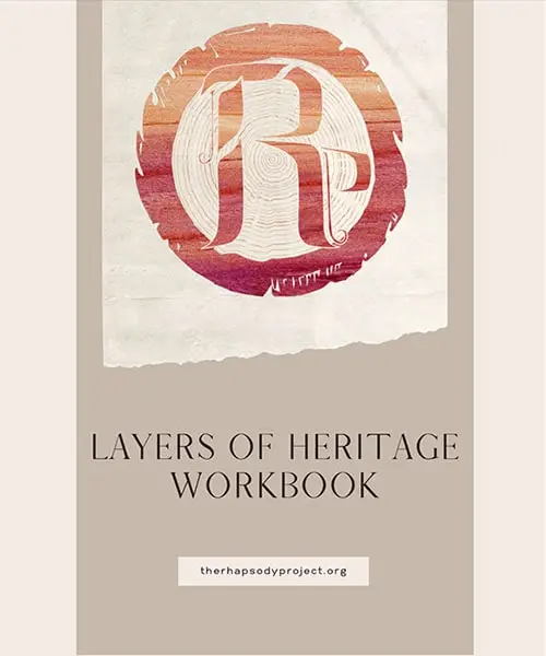 layers of heritage workbook cover with tRp sublogo