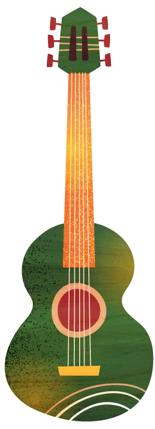artistic wood acoustic guitar graphic