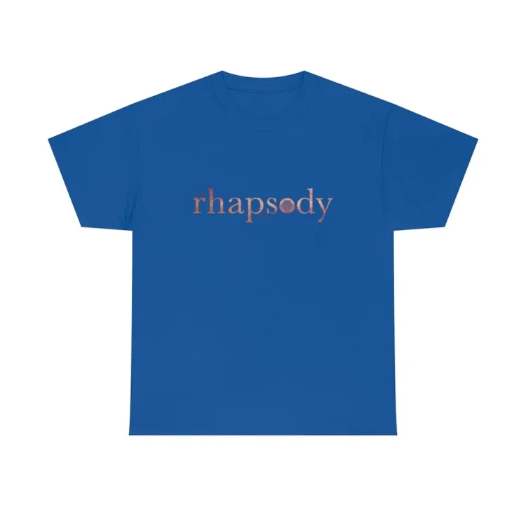 royal unisex heavy cotton tee with the rhapsody project logo