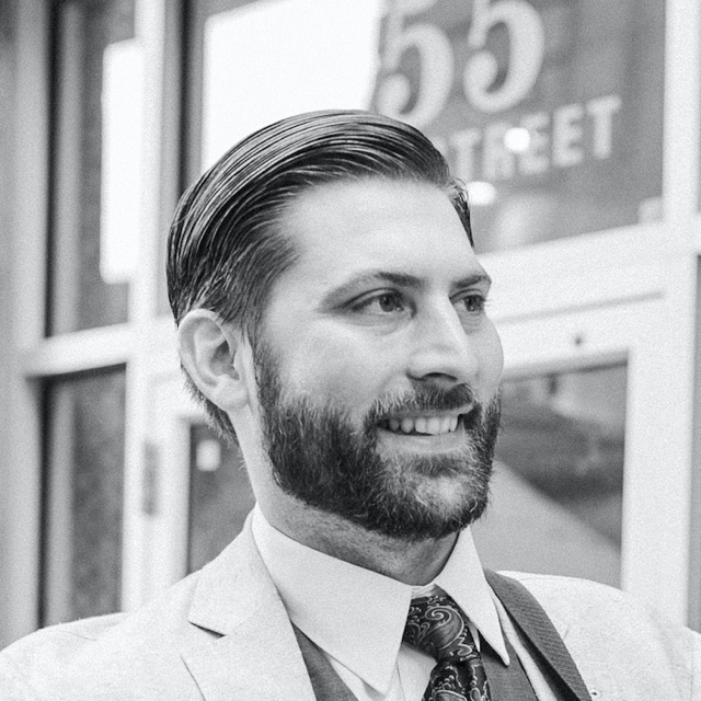 Joe seamons headshot black and white